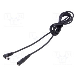 1 pcs x WEST POL - A21-C21-C100-200BK - Cable, 1x1mm2, DC 5,5/2,1 plug,DC 5,5/2,1 socket, angled, black