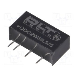 1 pcs x QLT POWER - QDC2WSIL5/5 - Converter: DC/DC, 2W, Uin: 4.5÷5.5V, Uout: 5VDC, SIL, Efficiency: 75%