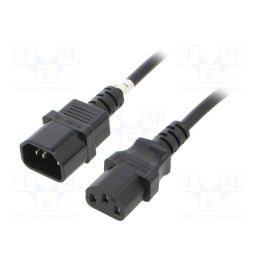 1 pcs x Goobay - 95124 - Cable, IEC C13 female,IEC C14 male, PVC, 0.5m, black, 10A, 250V