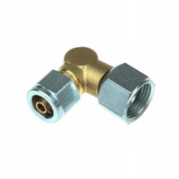 Angle connector for thermoplastic LPG hose on JIC