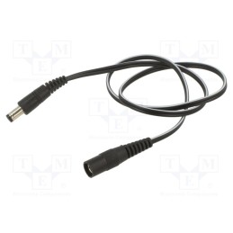1 pcs x WEST POL - P55-C21-T050-050BK - Cable, 2x0.5mm2, DC 5,5/2,1 socket,DC 5,5/1,7 plug, straight