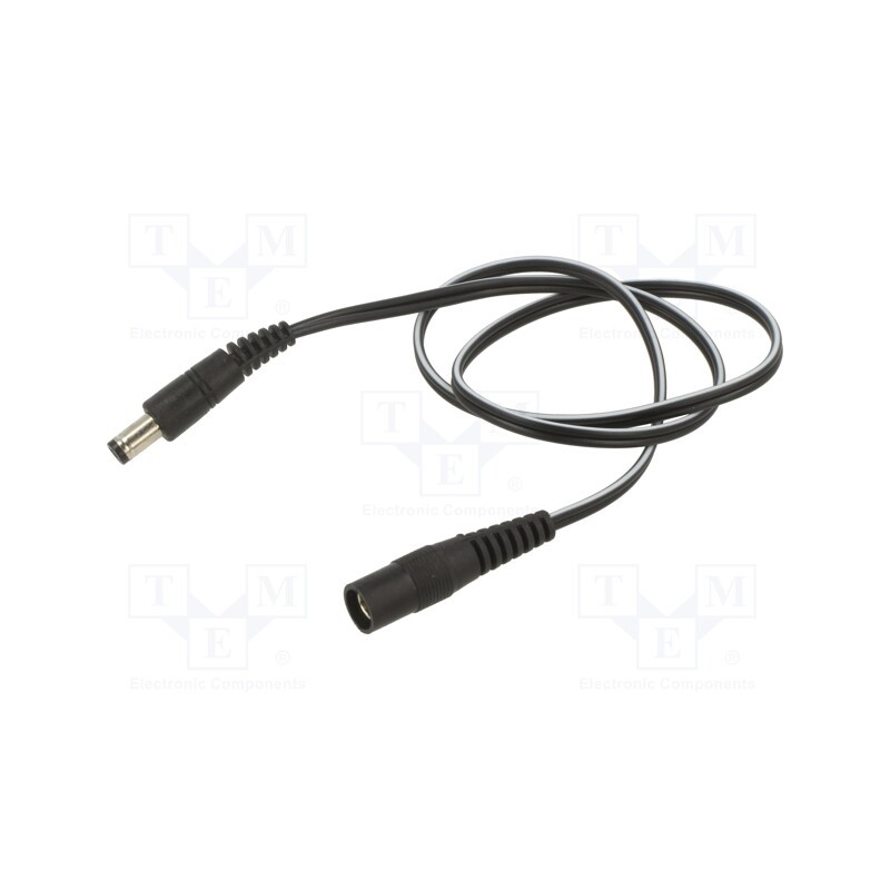 1 pcs x WEST POL - P55-C21-T050-050BK - Cable, 2x0.5mm2, DC 5,5/2,1 socket,DC 5,5/1,7 plug, straight