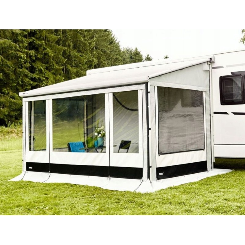 Front wall for mounting a trailer awning 52