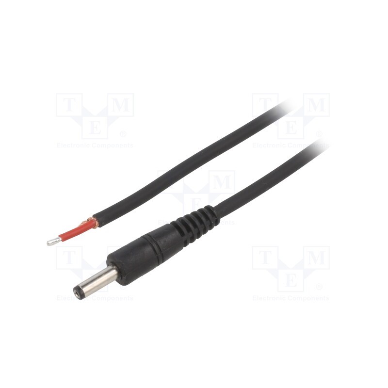 1 pcs x WEST POL - P40-TT-C100-150BK - Cable, 1x1mm2, wires,DC 4,0/1,7 plug, straight, black, 1.5m