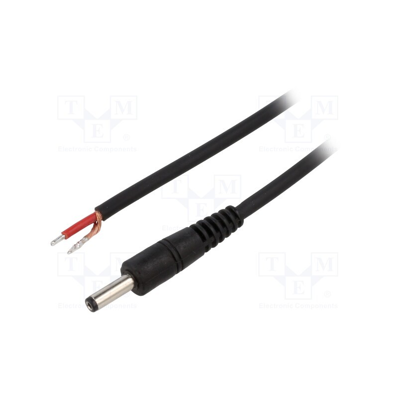 1 pcs x WEST POL - P40-TT-C100-050BK - Cable, 1x1mm2, wires,DC 4,0/1,7 plug, straight, black, 0.5m