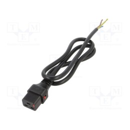 1 pcs x SCHAFFNER - IL19-SE-H05-3150-100 - Cable, IEC C19 female,wires, 1m, with IEC LOCK locking, black