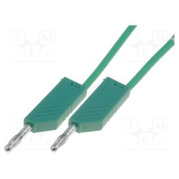1 pcs x HIRSCHMANN T&M - MLN SIL 100/1 GN - Test lead, 60VDC, 16A, with 4mm axial socket, Len: 1m, green