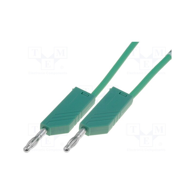 1 pcs x HIRSCHMANN T&M - MLN SIL 100/1 GN - Test lead, 60VDC, 16A, with 4mm axial socket, Len: 1m, green