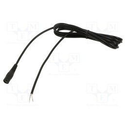 1 pcs x WEST POL - S21-TT-C075-050BK - Cable, 1x0.75mm2, wires,DC 5,5/2,1 socket, straight, black, 0.5m