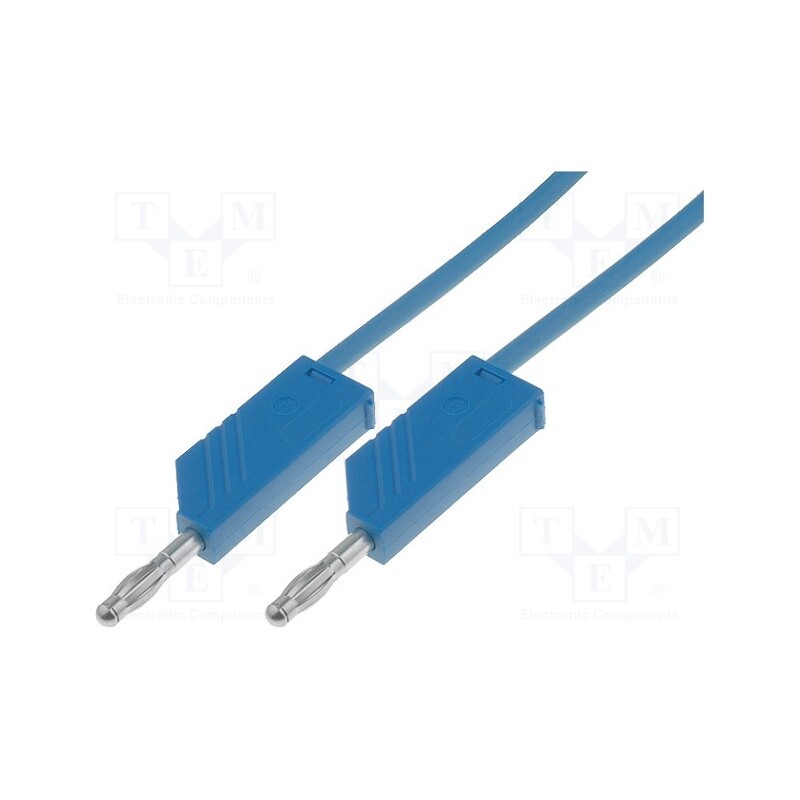 1 pcs x HIRSCHMANN T&M - MLN SIL 100/1 BL - Test lead, 60VDC, 16A, with 4mm axial socket, Len: 1m, blue