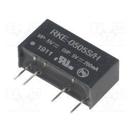 1 pcs x RECOM - RKE-0505S/H - Converter: DC/DC, 1W, Uin: 4.5÷5.5V, Uout: 5VDC, Iout: 200mA, SIP7