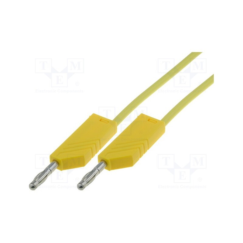 1 pcs x HIRSCHMANN T&M - MLN SIL 100/1 GE - Test lead, 60VDC, 16A, with 4mm axial socket, Len: 1m, yellow