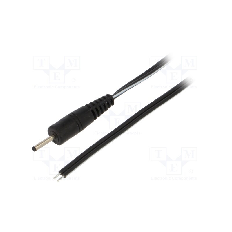 1 pcs x WEST POL - P07-TT-T050-150BK - Cable, 2x0.5mm2, wires,DC 2,35/0,7 plug, straight, black, 1.5m