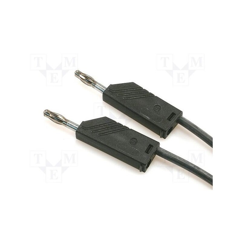 1 pcs x HIRSCHMANN T&M - MLN SIL 100/1 SW - Test lead, 60VDC, 16A, with 4mm axial socket, Len: 1m, black
