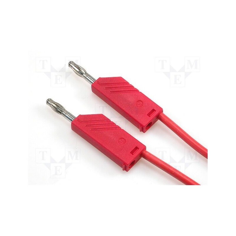1 pcs x HIRSCHMANN T&M - MLN SIL 100/1 RT - Test lead, 60VDC, 16A, with 4mm axial socket, Len: 1m, red