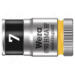 1 pcs x WERA - 5003722001 - Socket, 6-angles,socket spanner, HEX 7mm, 1/4', 23mm, Zyklop