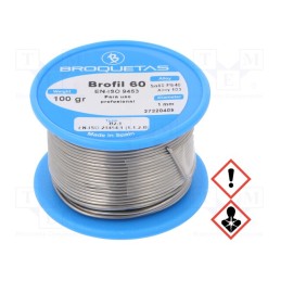1 pcs x BROQUETAS - - - Solder: for soft soldering, 165÷185g, 183÷190°C, Sn60Pb40