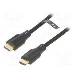 1 pcs x VENTION - AAUBG - Cable, HDMI 2.1, HDMI plug,both sides, PVC, textile, Len: 1.5m
