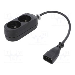 1 pcs x JONEX - WN217-3/07/0.3BK-2 - Cable, 3x1mm2, CEE 7/5 (E) socket,IEC C14 male, PVC, 0.3m, black