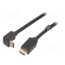 1 pcs x VENTION - AAQBG - Cable, HDMI 2.0, HDMI plug,HDMI plug 270°, PVC, 1.5m, black, 30AWG