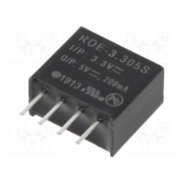 1 pcs x RECOM - ROE-3.305S - Converter: DC/DC, 1W, Uin: 2.97÷2.63V, Uout: 5VDC, Iout: 200mA, SIP4