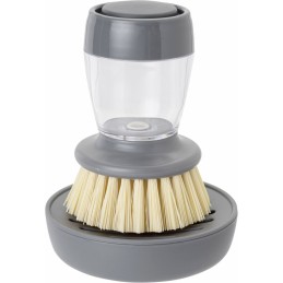 Dishwashing brush with pura bru container