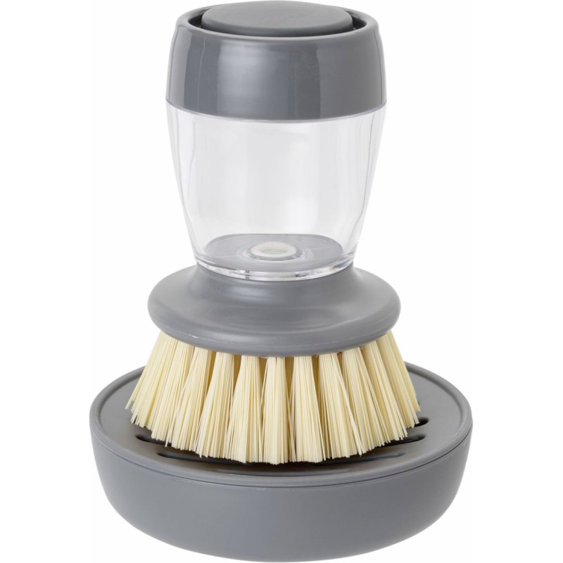 Dishwashing brush with pura bru container