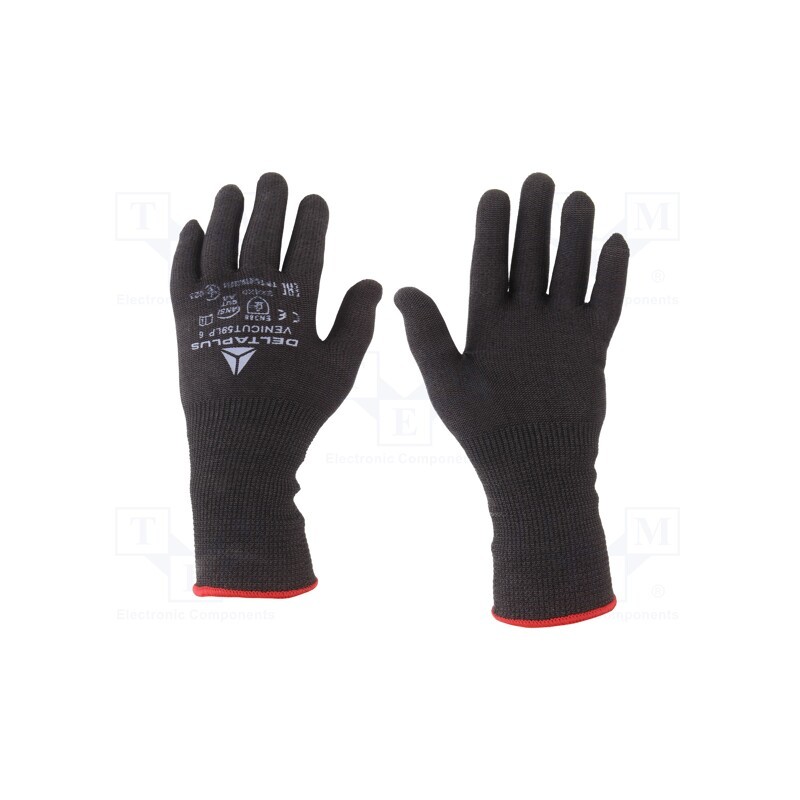 1 set x DELTA PLUS - VECUT59LP06 - Protective gloves, Size: 6, high resistance to tears and cuts