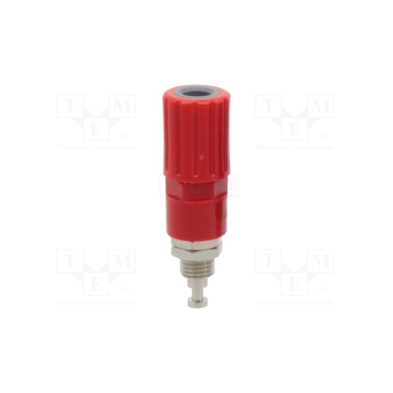 1 pcs x DONAU ELEKTRONIK - 3250 - Socket, 4mm banana, 36A, red, nickel plated, on panel,screw, 8mm