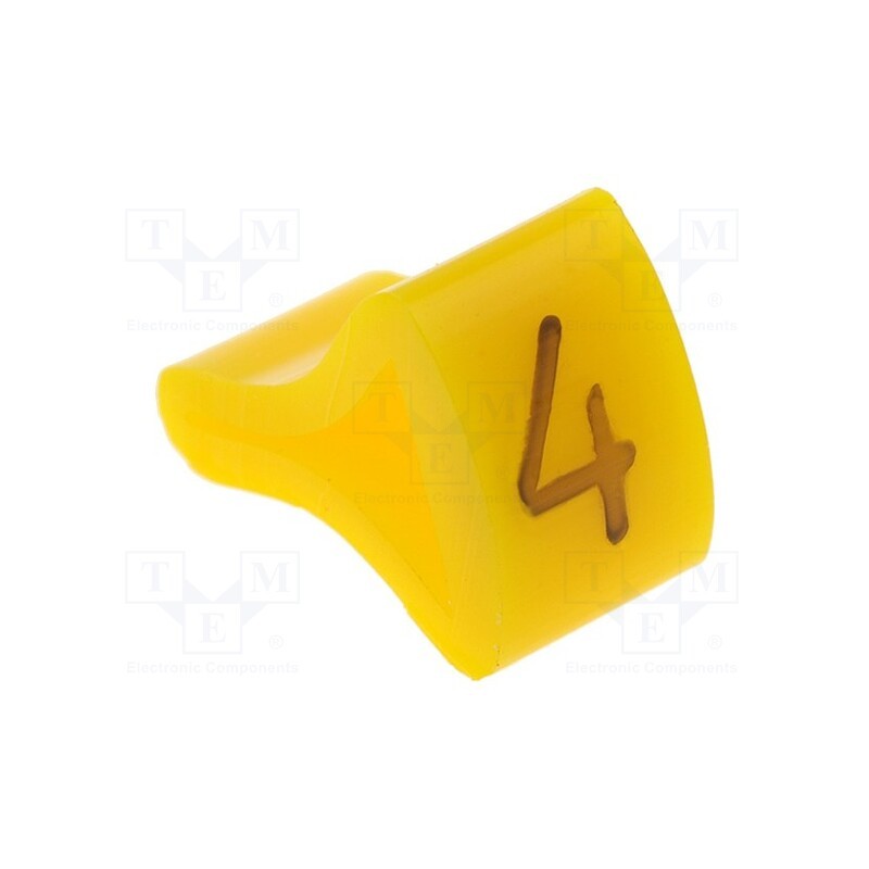 1 pcg x KURANT - MZ-3/4 - Markers, Marking: 4, 6÷10.5mm, H: 16mm, A: 10mm, -30÷100°C, leaded