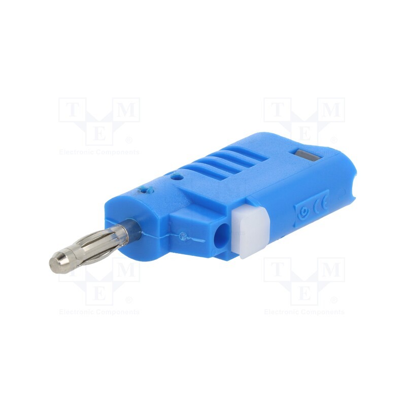 1 pcs x ELECTRO-PJP - 1090-6 - Plug, 4mm banana, 36A, 30VAC, 60VDC, blue, non-insulated, 57.2mm