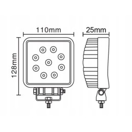 Work lamp reflector 9LED IP67 10 30V 27W