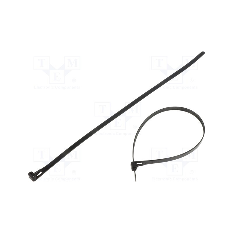 1 pcg x QOLTEC - 52233 - Cable tie, multi use, L: 350mm, W: 7.2mm, polyamide, black, 100pcs.
