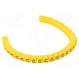 1 pcg x PARTEX - PA-10003PV40.G - Markers, Marking: G, 2.5÷5mm, PVC, yellow, -30÷60°C, leaded, PA-1