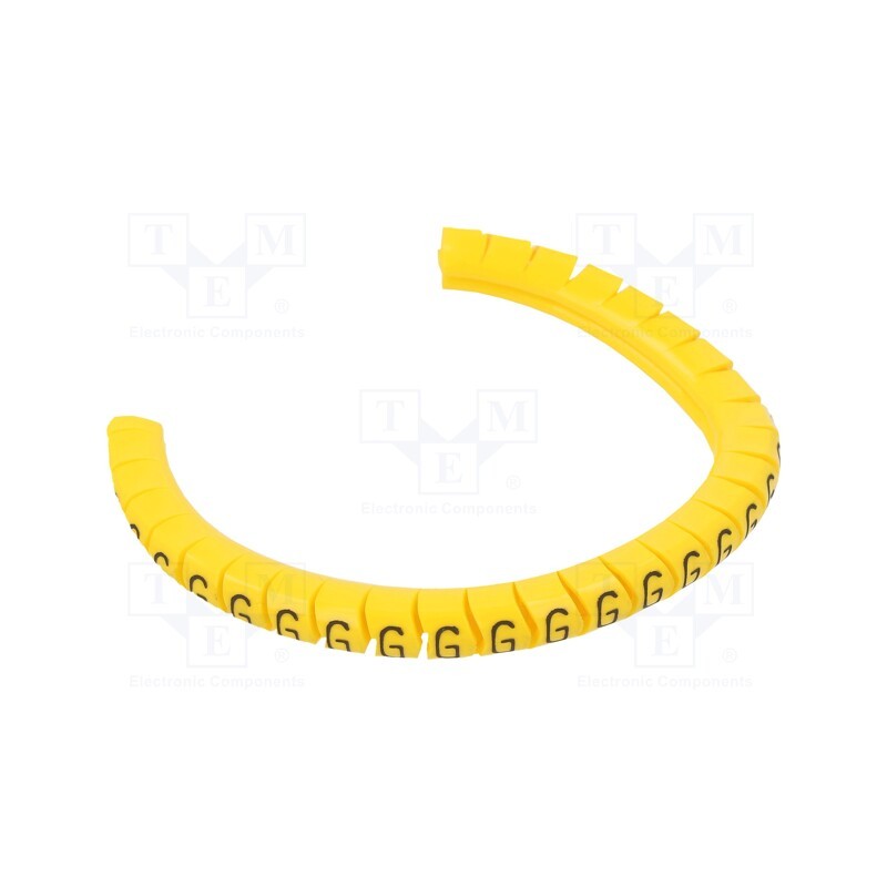 1 pcg x PARTEX - PA-10003PV40.G - Markers, Marking: G, 2.5÷5mm, PVC, yellow, -30÷60°C, leaded, PA-1