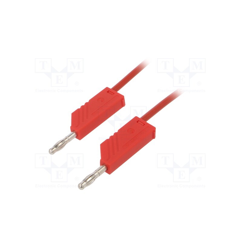 1 pcs x HIRSCHMANN T&M - MLN 200/1 RT - Test lead, 60VDC, 16A, with 4mm axial socket, Len: 2m, red