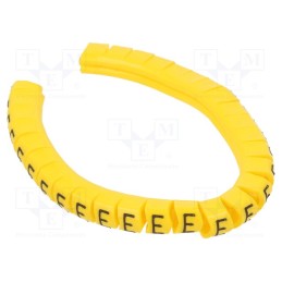 1 pcg x PARTEX - PA-10003PV40.F - Markers, Marking: F, 2.5÷5mm, PVC, yellow, -30÷60°C, leaded, PA-1