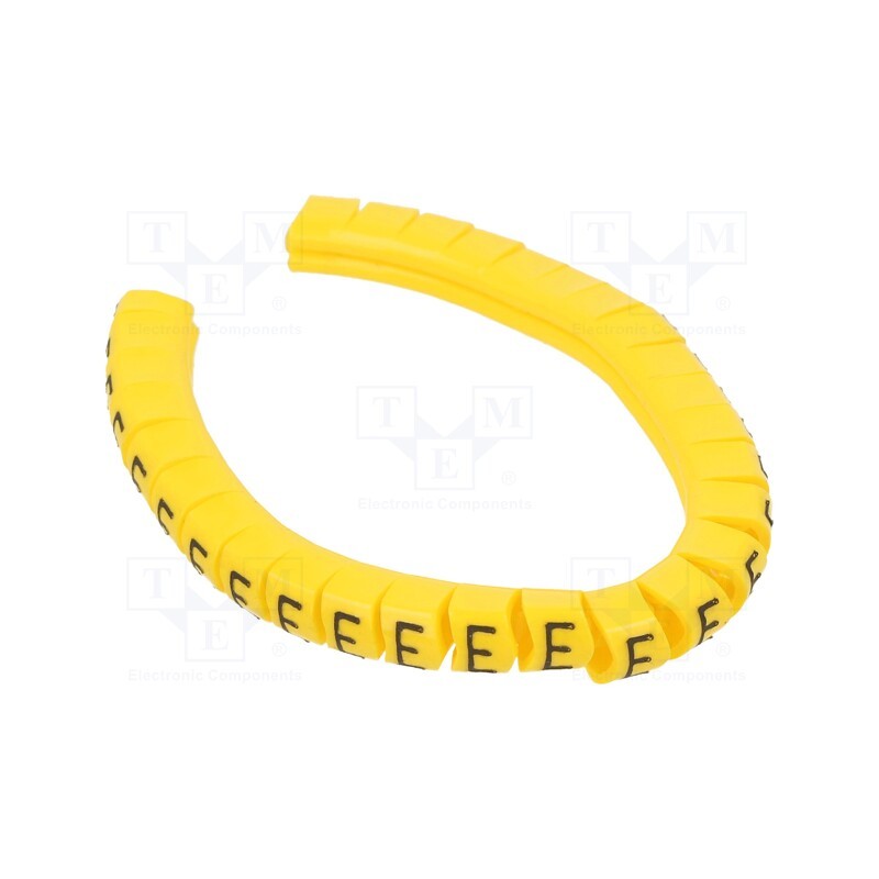 1 pcg x PARTEX - PA-10003PV40.F - Markers, Marking: F, 2.5÷5mm, PVC, yellow, -30÷60°C, leaded, PA-1