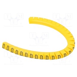 1 pcg x PARTEX - PA-10003PV40.D - Markers, Marking: D, 2.5÷5mm, PVC, yellow, -30÷60°C, leaded, PA-1