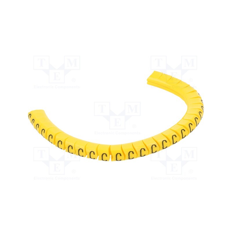 1 pcg x PARTEX - PA-10003PV40.C - Markers, Marking: C, 2.5÷5mm, PVC, yellow, -30÷60°C, leaded, PA-1