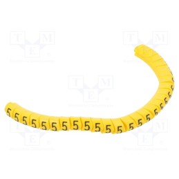 1 pcg x PARTEX - PA-10003PV40.5 - Markers, Marking: 5, 2.5÷5mm, PVC, yellow, -30÷60°C, leaded, PA-1