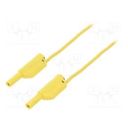 1 pcs x SCHu00dcTZINGER - VSFK 5000 / 1 / 100 / GE - Test lead, 16A, banana plug 4mm,both sides, Len: 1m, yellow
