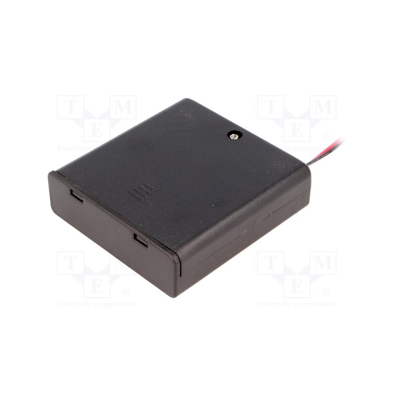 1 pcs x COMF - SBH-341-1A - Holder, AA,R6, Batt.no: 4, cables, black, 150mm