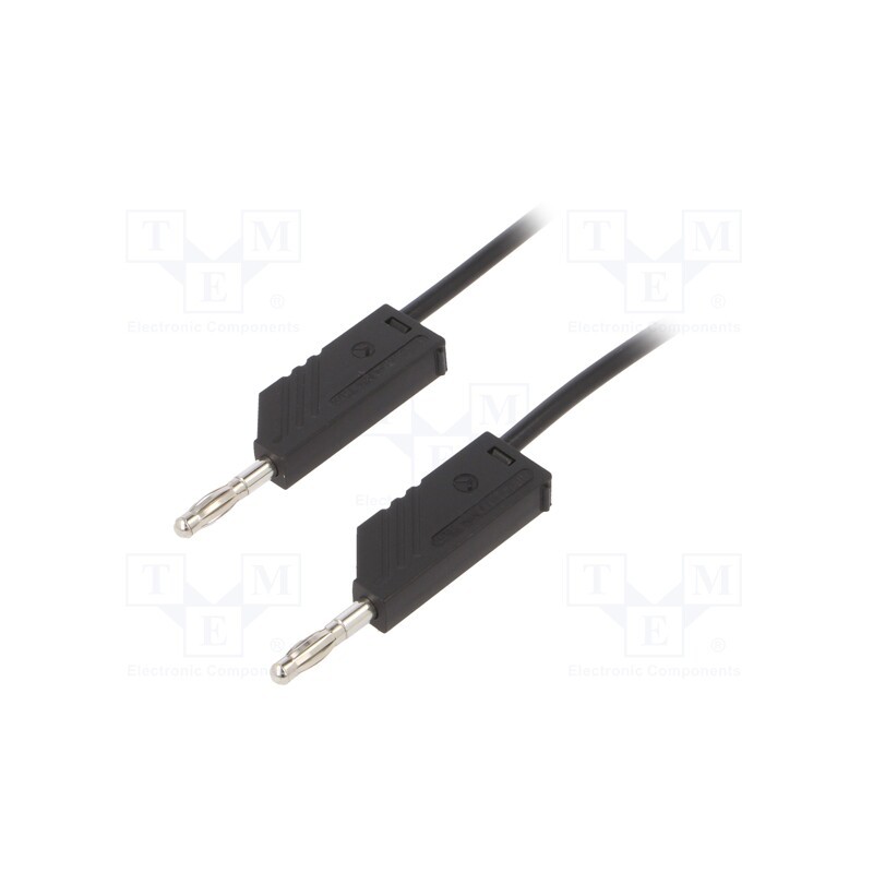 1 pcs x HIRSCHMANN T&M - MLN 200/1 SW - Test lead, 60VDC, 16A, with 4mm axial socket, Len: 2m, black