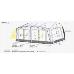 Pumped vestibule for camping trailer pluto xl 10 1016 1050 westfield