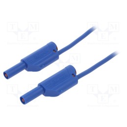 1 pcs x SCHu00dcTZINGER - VSFK 5000 / 1 / 100 / BL - Test lead, 16A, banana plug 4mm,both sides, Len: 1m, blue
