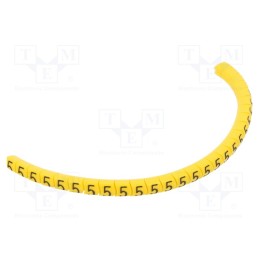 1 pcg x PARTEX - PA-02003PV40.5 - Markers, Marking: 5, 1.3÷3mm, PVC, yellow, -30÷60°C, leaded, PA-02