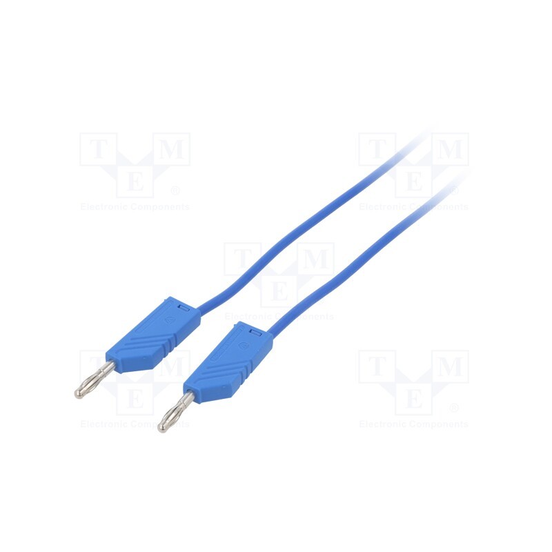 1 pcs x HIRSCHMANN T&M - MLN 200/1 BL - Test lead, 60VDC, 16A, with 4mm axial socket, Len: 2m, blue