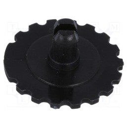 10 pcs x PIHER - 5371 - Knob, thumbwheel, black, Ø16mm, for mounting potentiometers
