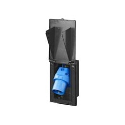 The cover of the CEE connector socket is covered with a black cover